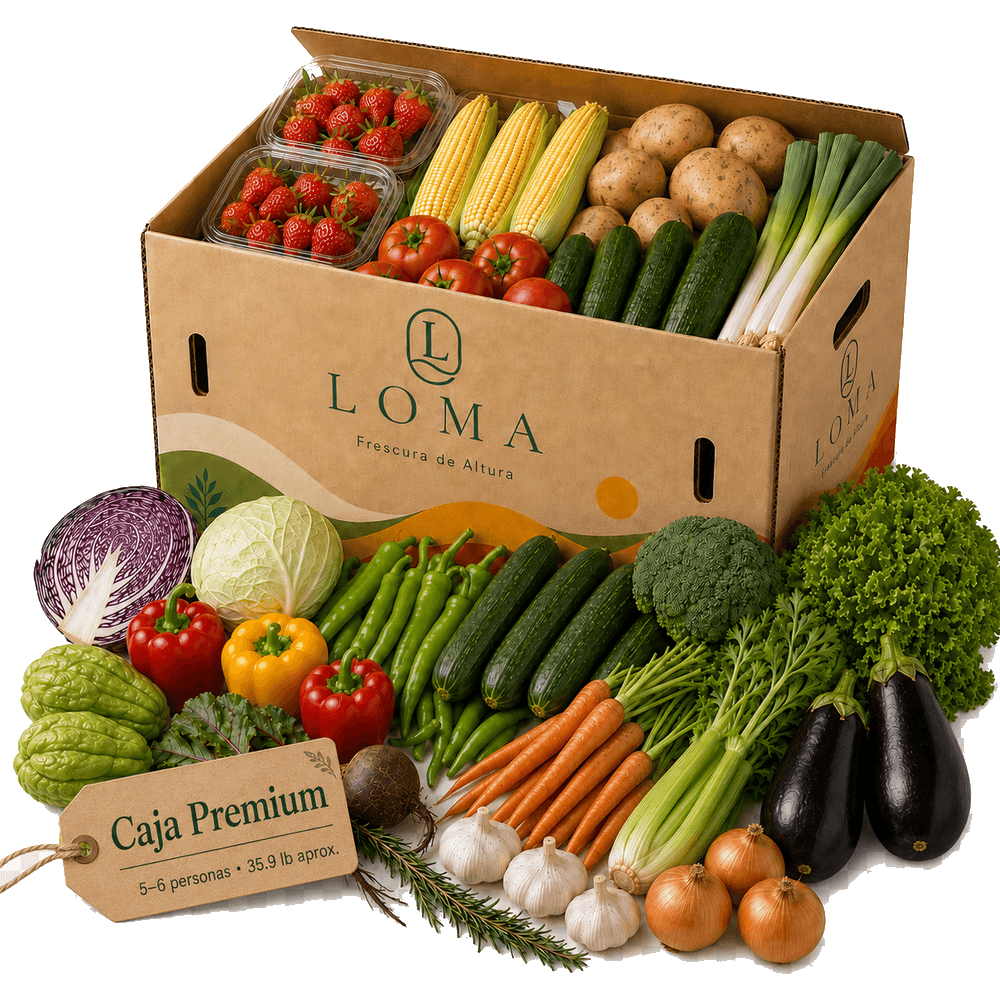 Caja Loma premium con una selección amplia de vegetales
